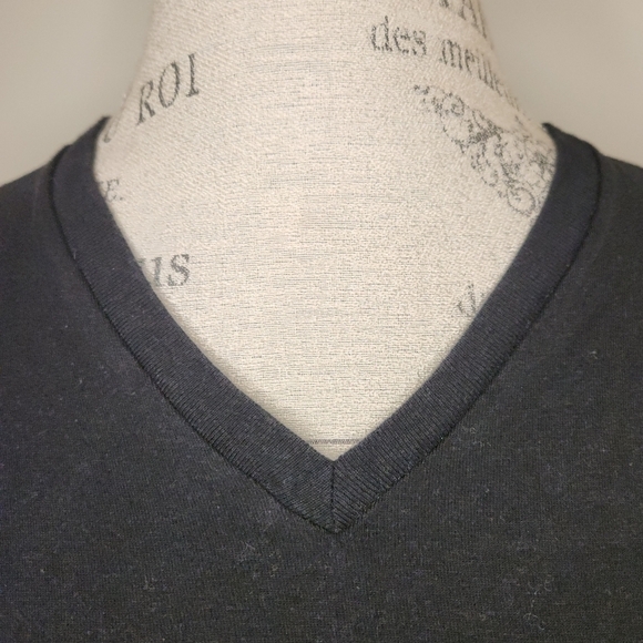 Black Vneck joke Graphic Shirt - Picture 5 of 7